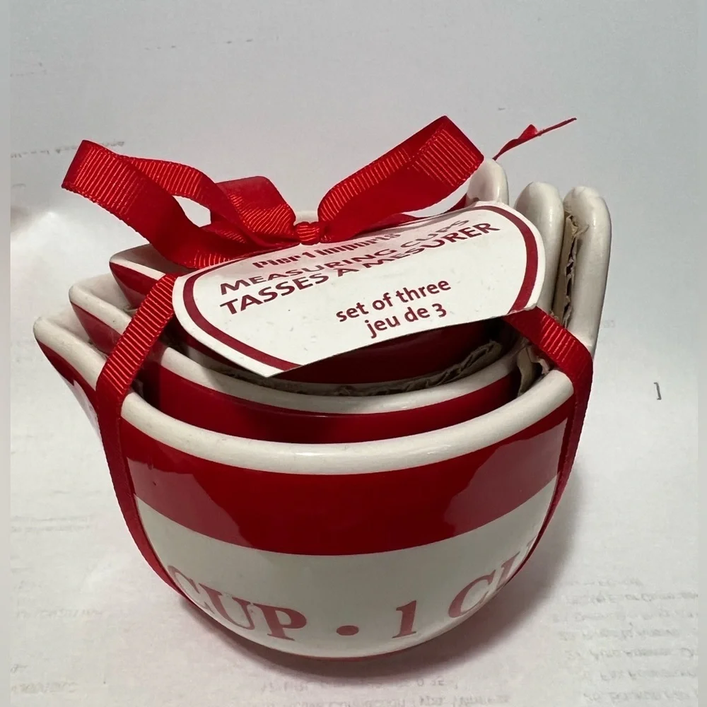 Pier 1 Red & White Measuring Cups